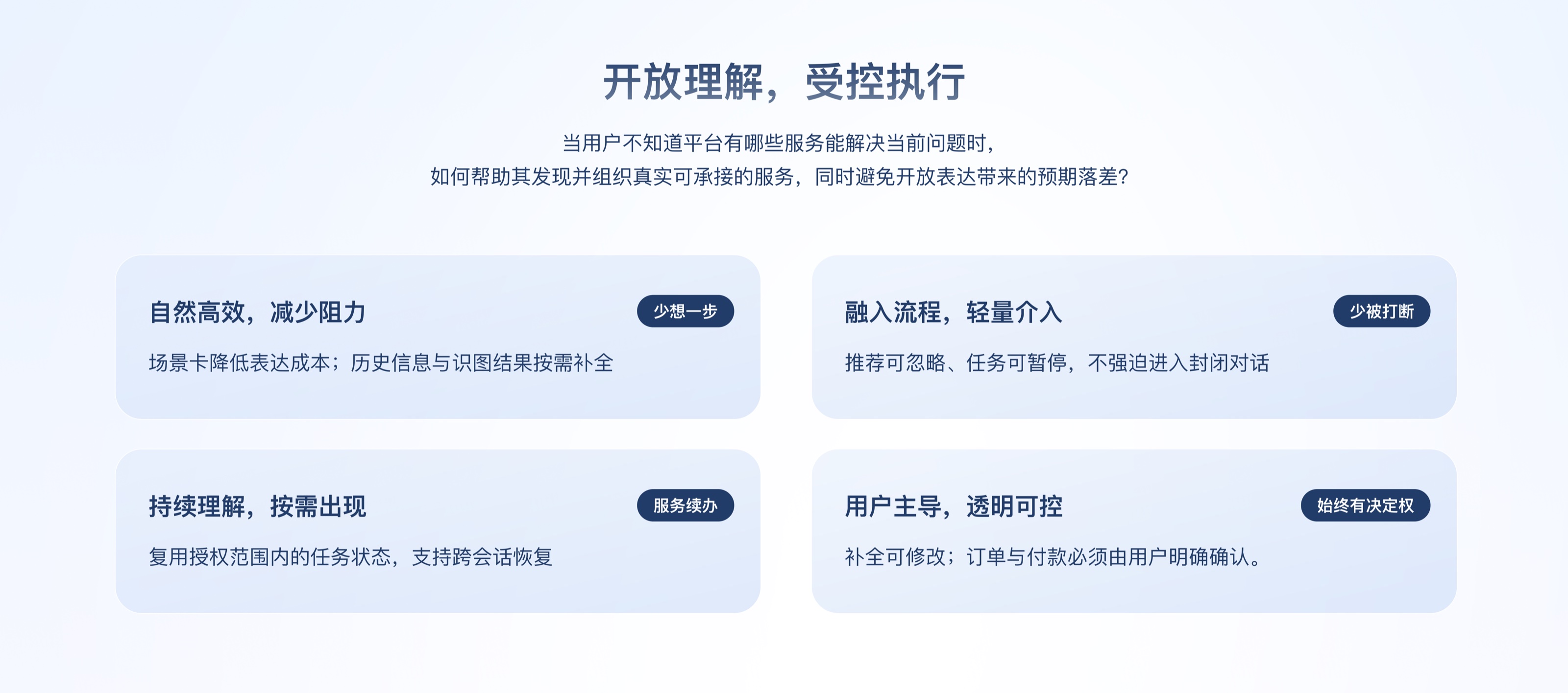 设计策略：开放理解，受控执行，以及四项体验原则