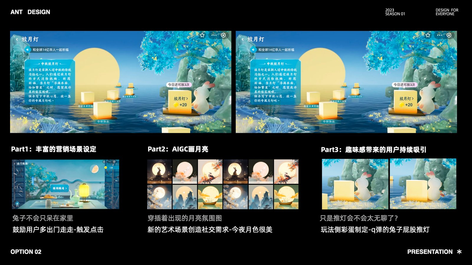 放月灯互动界面与 AIGC 月相图集